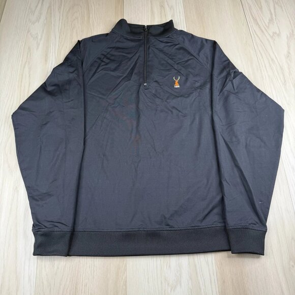 FootJoy Mens Black Stretch 1/4 Zip Golf Windbreaker Pullover Jacket Size Large - Picture 1 of 9